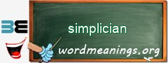 WordMeaning blackboard for simplician